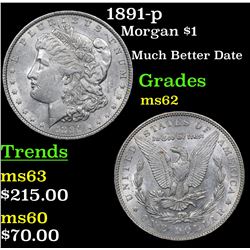 1891-p Morgan Dollar $1 Grades Select Unc