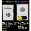Image 1 : *Auction Highlight* ANACS Mint Error 1978-p Washington 25c On A Dime Planchet ms64 By ANACS fc