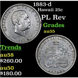 1883-d Hawaii 25c 25 Grades Choice AU