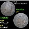 Image 1 : 1810 Classic Head Large Cent 1c Grades g+