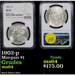 NGC 1902-p Morgan Dollar $1 Graded ms64 By NGC