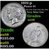 Image 1 : 1921-p Peace Dollar $1 Grades Choice AU/BU Slider