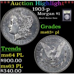 ***Auction Highlight*** 1903-p Morgan Dollar $1 Graded Select Unc+ PL By USCG (fc)