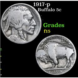 1917-p Buffalo Nickel 5c Grades f+