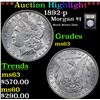Image 1 : ***Auction Highlight*** 1892-p Morgan Dollar $1 Graded Select Unc By USCG (fc)