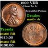 Image 1 : 1909 VDB Lincoln Cent 1c Grades Gem+ Unc RB