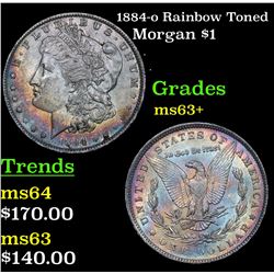 1884-o Rainbow Toned Morgan Dollar $1 Grades Select+ Unc