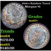 Image 1 : 1884-o Rainbow Toned Morgan Dollar $1 Grades Select+ Unc