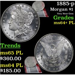 1885-p Morgan Dollar $1 Grades Choice Unc+ PL