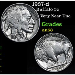1937-d Buffalo Nickel 5c Grades Choice AU/BU Slider