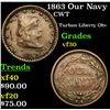 Image 1 : 1863 Our Navy Civil War Token 1c Grades vf++