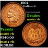 Image 1 : 1901 Indian Cent 1c Grades Choice+ Unc RB