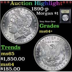 ***Auction Highlight*** 1890-p Morgan Dollar $1 Graded Choice+ Unc By USCG (fc)