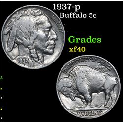 1937-p Buffalo Nickel 5c Grades xf