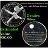 Image 1 : America In Space Study Of Radiation In Space 1oz. .999 Silver Round Grades