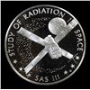 Image 2 : America In Space Study Of Radiation In Space 1oz. .999 Silver Round Grades