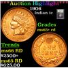 Image 1 : ***Auction Highlight*** 1906 Indian Cent 1c Graded Gem+ Unc RD By USCG (fc)