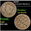 Image 1 : 1820 Coronet Head Large Cent 1c Grades vg details
