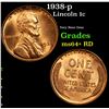 Image 1 : 1938-p Lincoln Cent 1c Grades Choice+ Unc RD