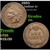Image 1 : 1885 Indian Cent 1c Grades f+