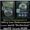 Image 1 : 1997-P Law Officers . . Proof Commem Dollar 1 Grades GEM++ Proof Deep Cameo