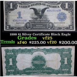 1899 $1 Silver Certificate Black Eagle Grades vf+