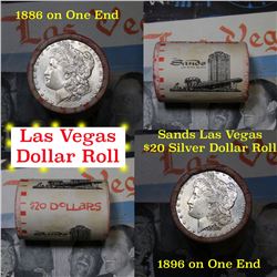 ***Auction Highlight*** Full Morgan/Peace Sands Hotel silver $1 roll $20, 1896 & 1886 ends (fc)