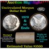 Image 1 : ***Auction Highlight*** 1879 & CC Uncirculated Morgan Dollar Shotgun Roll . . (fc)