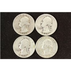 1944-S, 1945, 1950-S & 1964-D WASHINGTON SILVER
