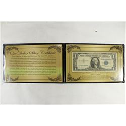 1957 $1 SILVER CERTIFICATE IN FOLIO AS SHOWN