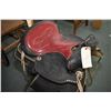 Image 2 : Western Rawhide tooled leather parade saddle with nail head decoration, wood stirrups and leather ta