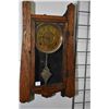 Image 1 : Antique mission style wall mount chiming clock with decorative visual pendulum, working at time of c