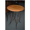 Image 1 : Antique ice-cream table with quarter cut oak top