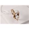 Image 1 : Genuine freshwater pearl strand 100" in length and a 10kt yellow gold and double pearl ring