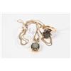 Image 1 : Ladies 10kt yellow gold 22" box chain and ammonite pendant, 10kt yellow gold and ammonite rings plus