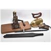 Image 1 : Selection of vintage sewing items including a mechanic fluter on base, a hand fluter, glove iron, a 