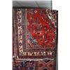 Image 1 : 100% wool Iranian Hamadan area carpet with center medallion, overall floral pattern, red background,