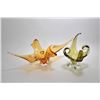 Image 1 : Two vintage art glass bowls including amberina glass bowl approximately 22" in width and a signed Ch