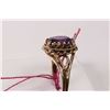Image 2 : 10kt yellow gold and oval cut faceted amethyst ring