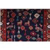 Image 2 : 100% wool Iranian Sarab area carpet with overall geometric design with stylized animals, vessels, bi