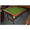 Image 1 : Antique quarter cut oak fold over games table with felt top