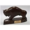 Image 1 : Bronze statue of a Bison initialled by artist B C and numbered 42, with Syncrude presentation plaque