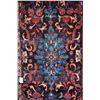 Image 2 : 100% wool Iranian Zanjan runner/ area carpet with center medallion with dark blue background and hig