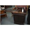 Image 1 : Antique Eaton treadle sewing machine in fully enclosed oak cabinet