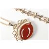 Image 1 : Ladies Victorian 9ct yellow gold three bar gate bracelet and a 9ct yellow gold carnelian and onyx fo