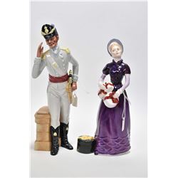 Two Royal Doulton figurines including "Morning Ma'am" HN2895 and "Good Day Sir" HN2896