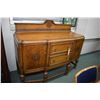 Image 1 : Antique English quarter cut oak sideboard two drawers and two doors, appears to be original finish a