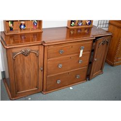 Antique mahogany sideboard base with four drawers and two drawers