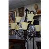 Image 1 : Modern nine branch hanging chandelier with antique bronze finish