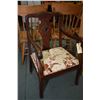 Image 1 : Two mid 20th century open arm parlour chairs, one with upholstered seat and back and one with uphols